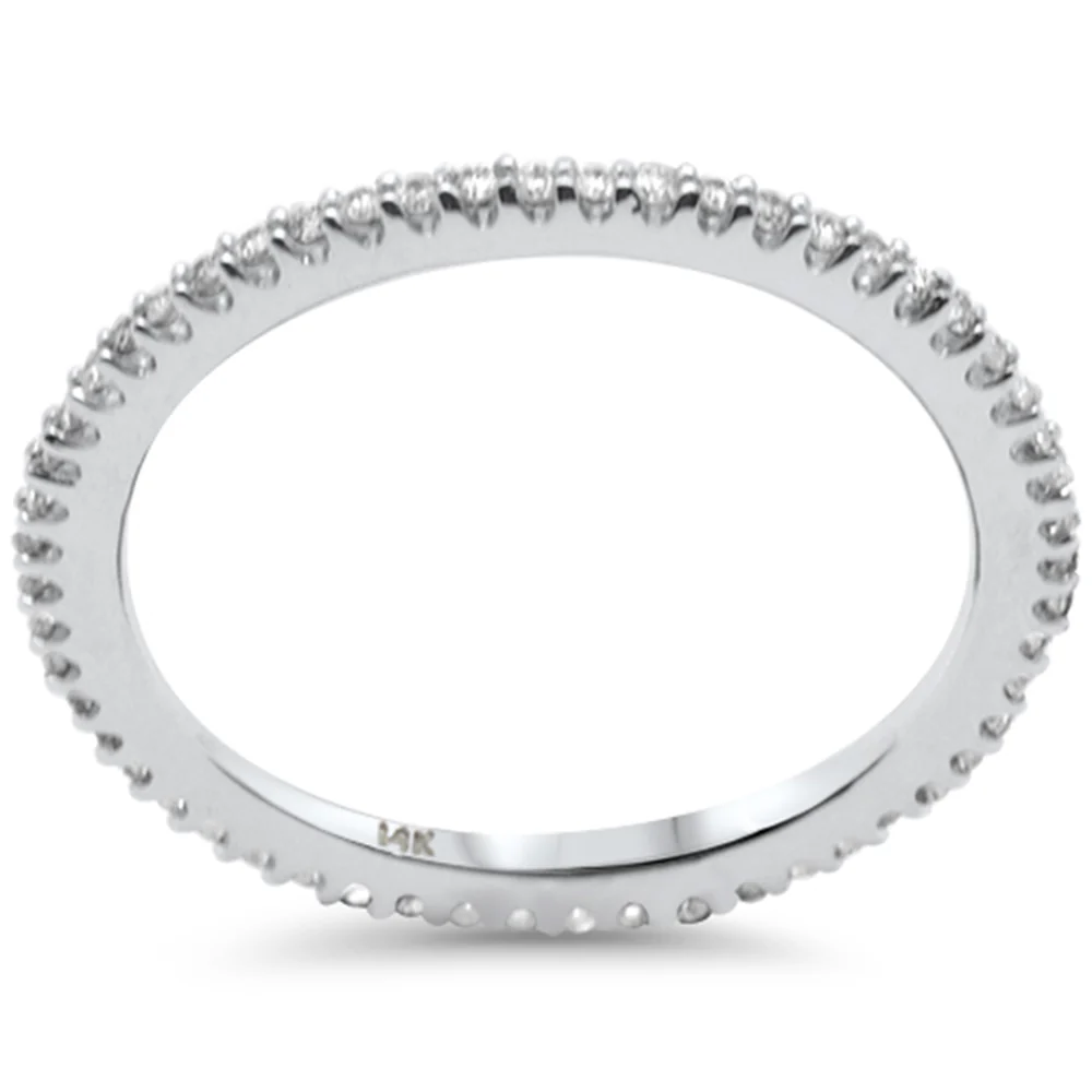 .21ct G SI 14K White Gold Diamond Thin Stackable Wedding Band Ring Size 6