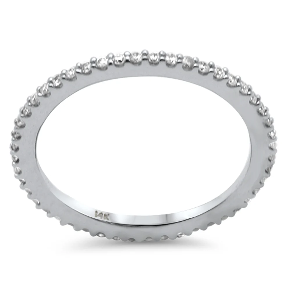 .20ct G SI 14K White Gold Diamond Thin Stackable Wedding Band Ring Size 6