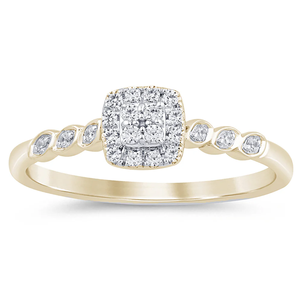 <span style="color:purple">SPECIAL!</span> .14ct G SI 14K Yellow Gold Diamond Engagement Ring Size 6.5