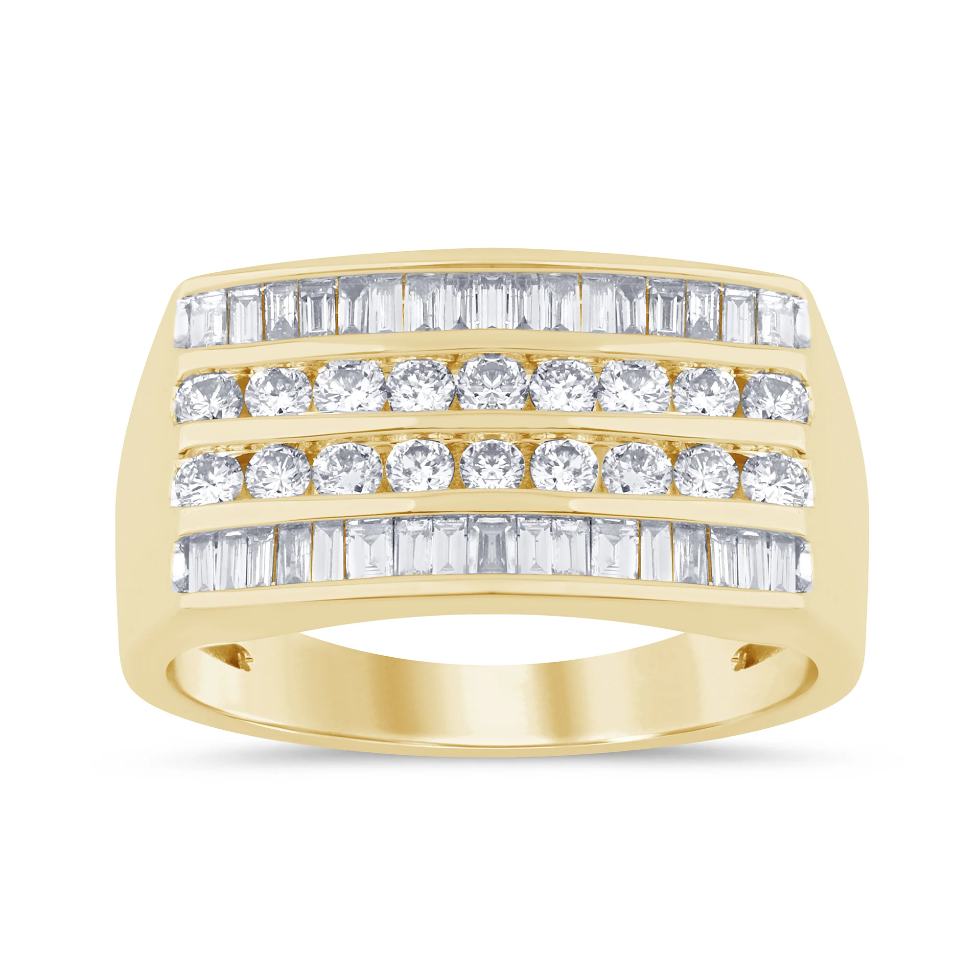 <span style="color:purple">SPECIAL!</span>1.00ct G SI 14K Yellow Gold Diamond Men's Band Ring Size 10