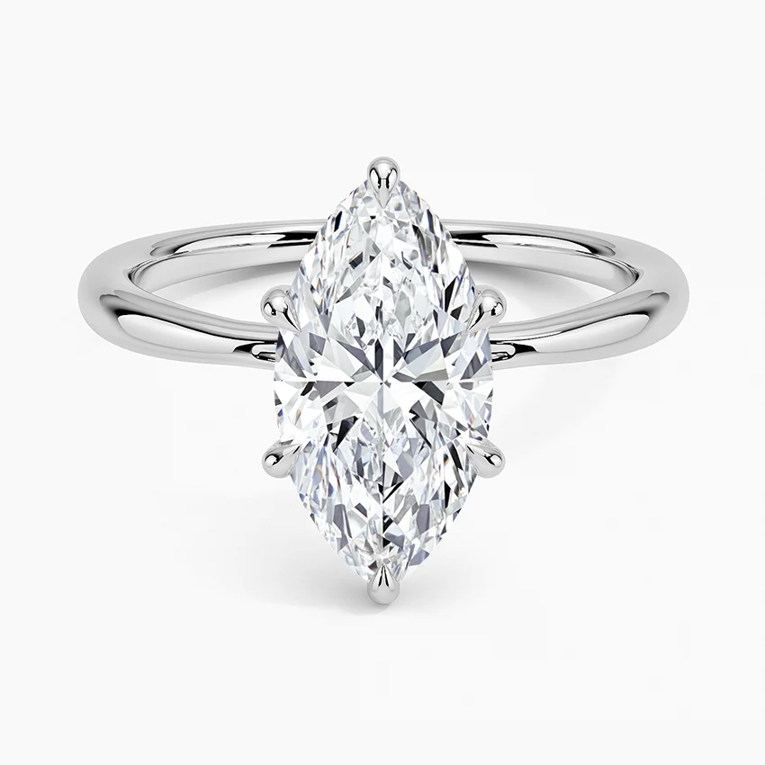 <span style="color:purple">SPECIAL!</span> .75ct G SI 14K White Gold Marquise Diamond Solitaire Ladies Ring