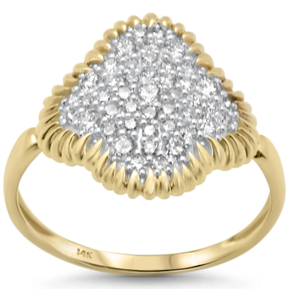 <span style="color:purple">SPECIAL!</span>.48ct G SI 14K Yellow Gold Diamond Clover Style Band Ring Size 6.5