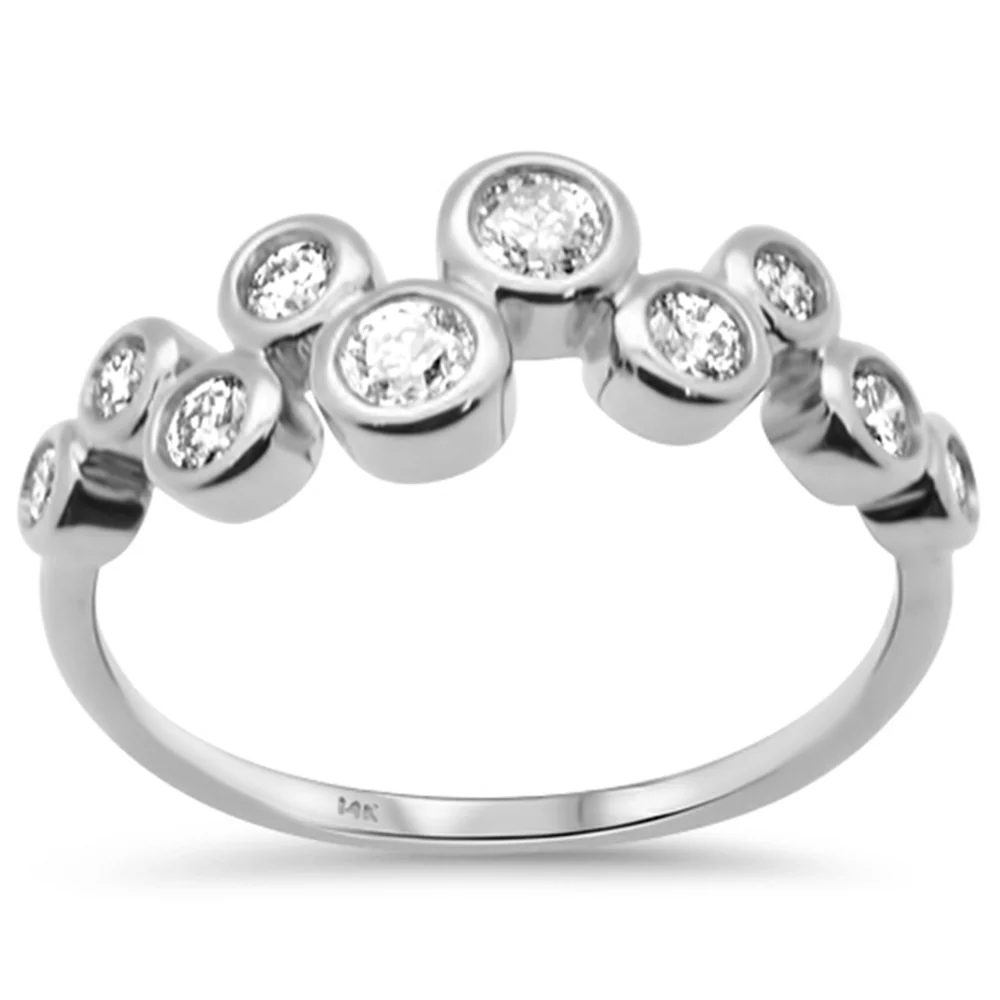 <span style="color:purple">SPECIAL!</span> .50ct G SI 14K White Gold Diamond Bezel Set Band Ring Size 6.5