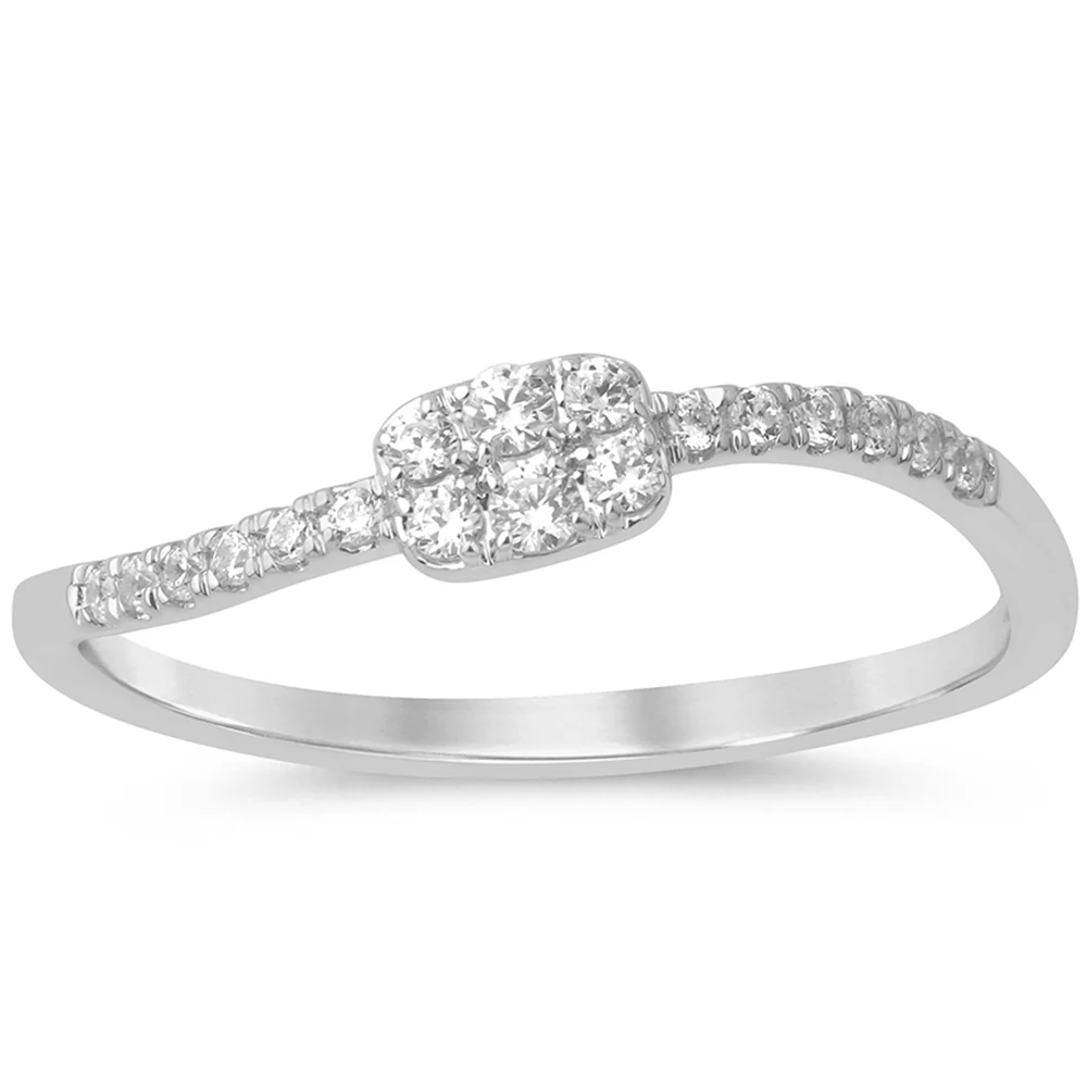 .15ct G SI 14K White Gold Diamond Thin Band Ring Size 6.5