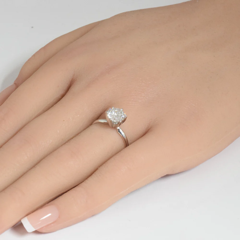 <span style="color:purple">SPECIAL!</span> 1.73ct G SI 14K White Gold Round Diamond Solitaire Ring Size 6.5