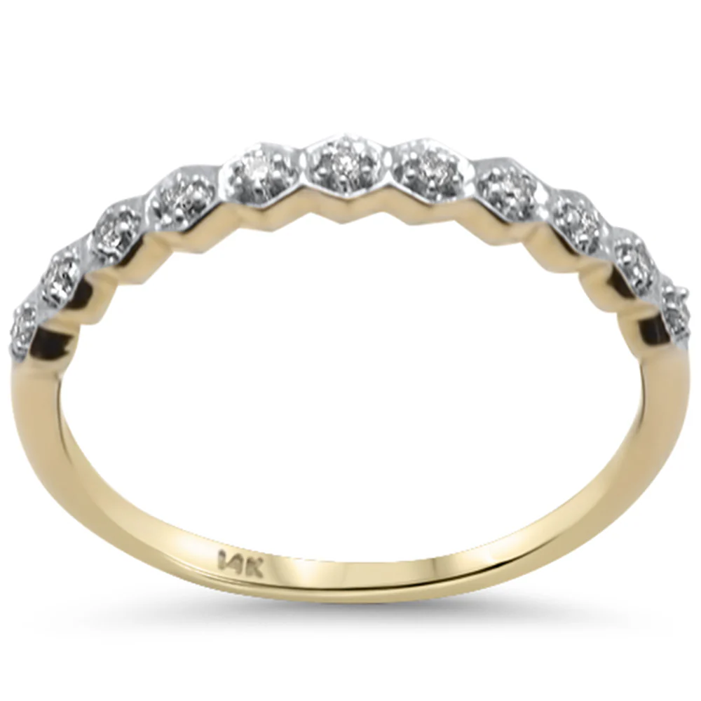 .09ct G SI 14K Yellow Gold Diamond Band Ring Size 6.5