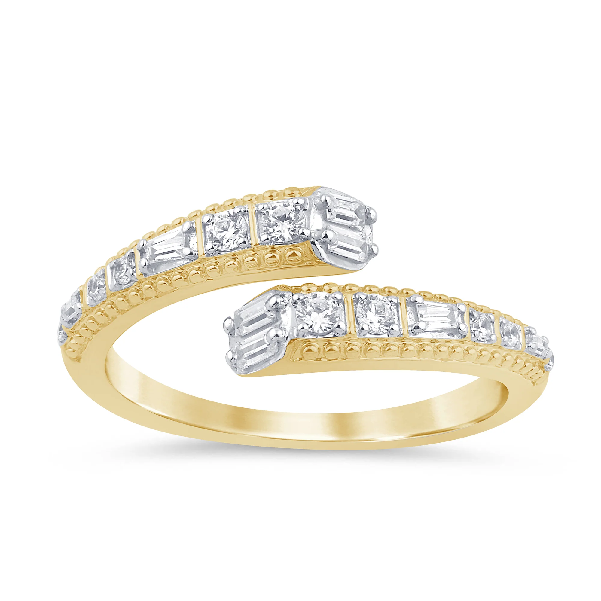 <span style="color:purple">SPECIAL!</span>.33ct G SI 14K Yellow Gold Diamond Open Band Ring Size 6.5