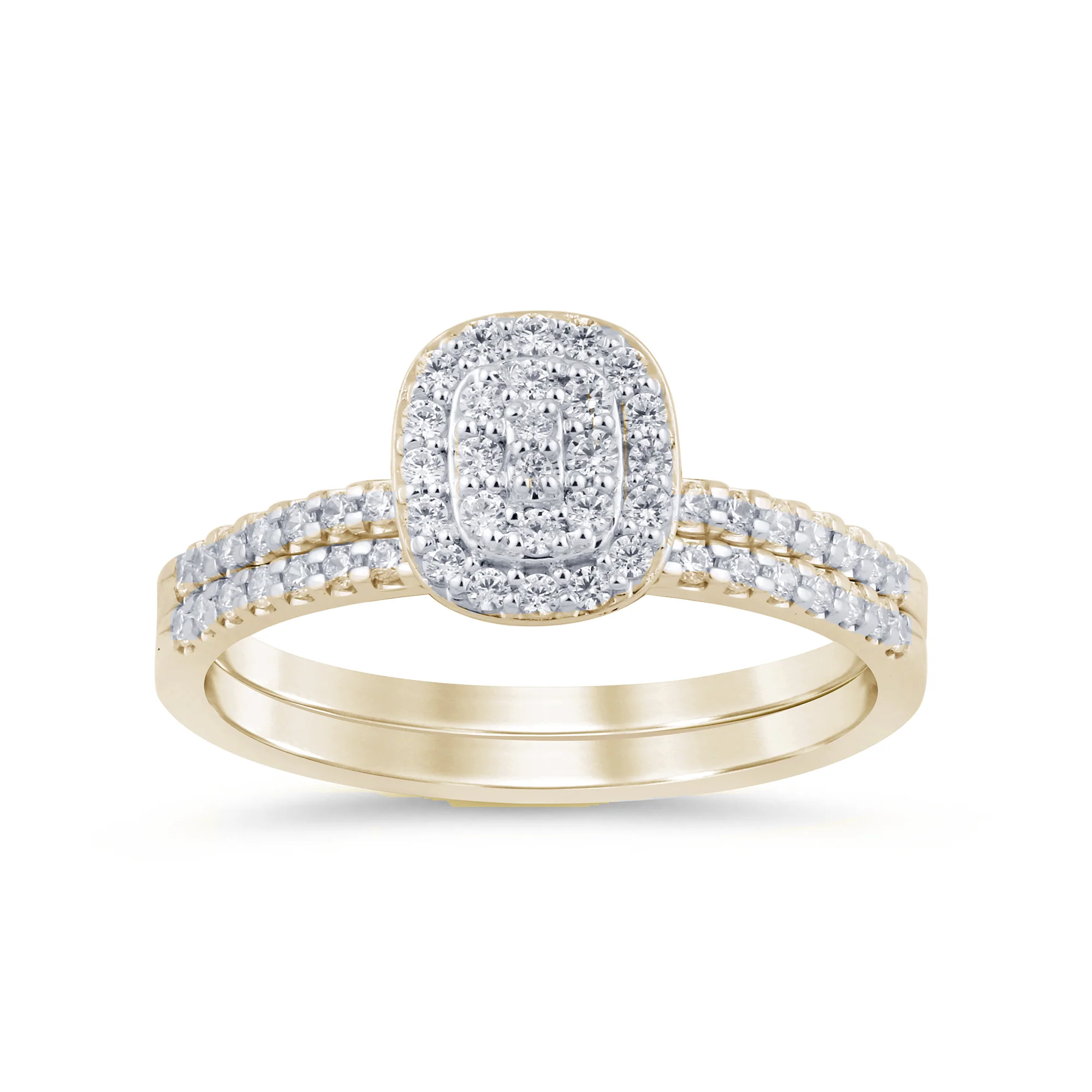 <span style="color:purple">SPECIAL!</span>.35ct G SI 14K Yellow Gold Diamond Engagement Ring Set Size 6.5