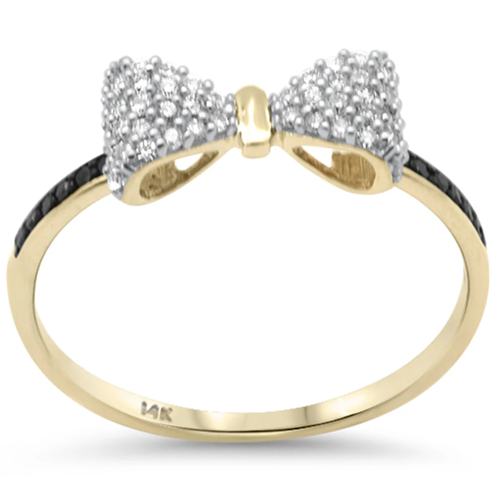 .23ct G SI 14K Yellow Gold Diamond Ribbon Style Band Ring Size 6.5
