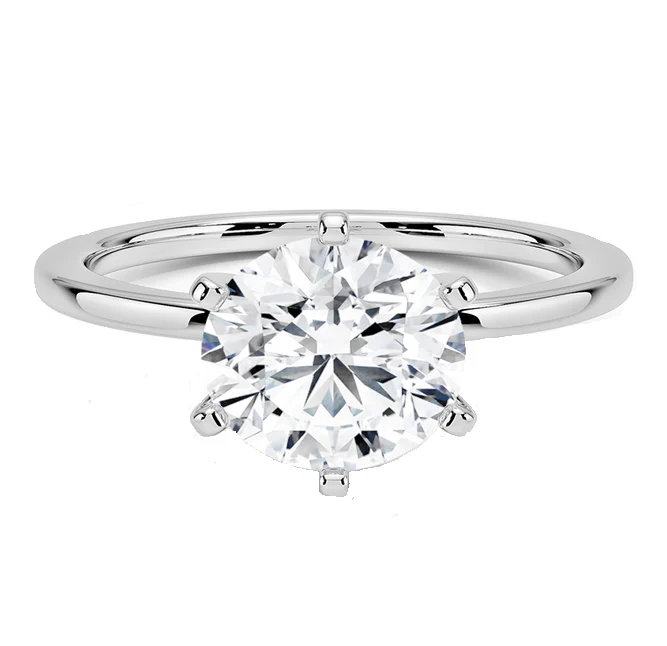 <span style="color:purple">SPECIAL!</span> 1.22ct E SI 14K White Gold Round Diamond Eagle Claw Prongs Solitaire Ring Size 6.5