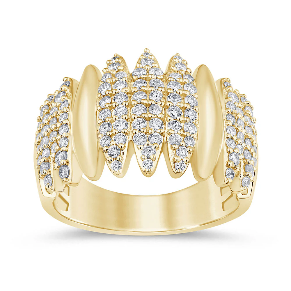 <span style="color:purple">SPECIAL!</span>.72ct G SI 14K Yellow Gold Diamond Band Ring Size 6.5