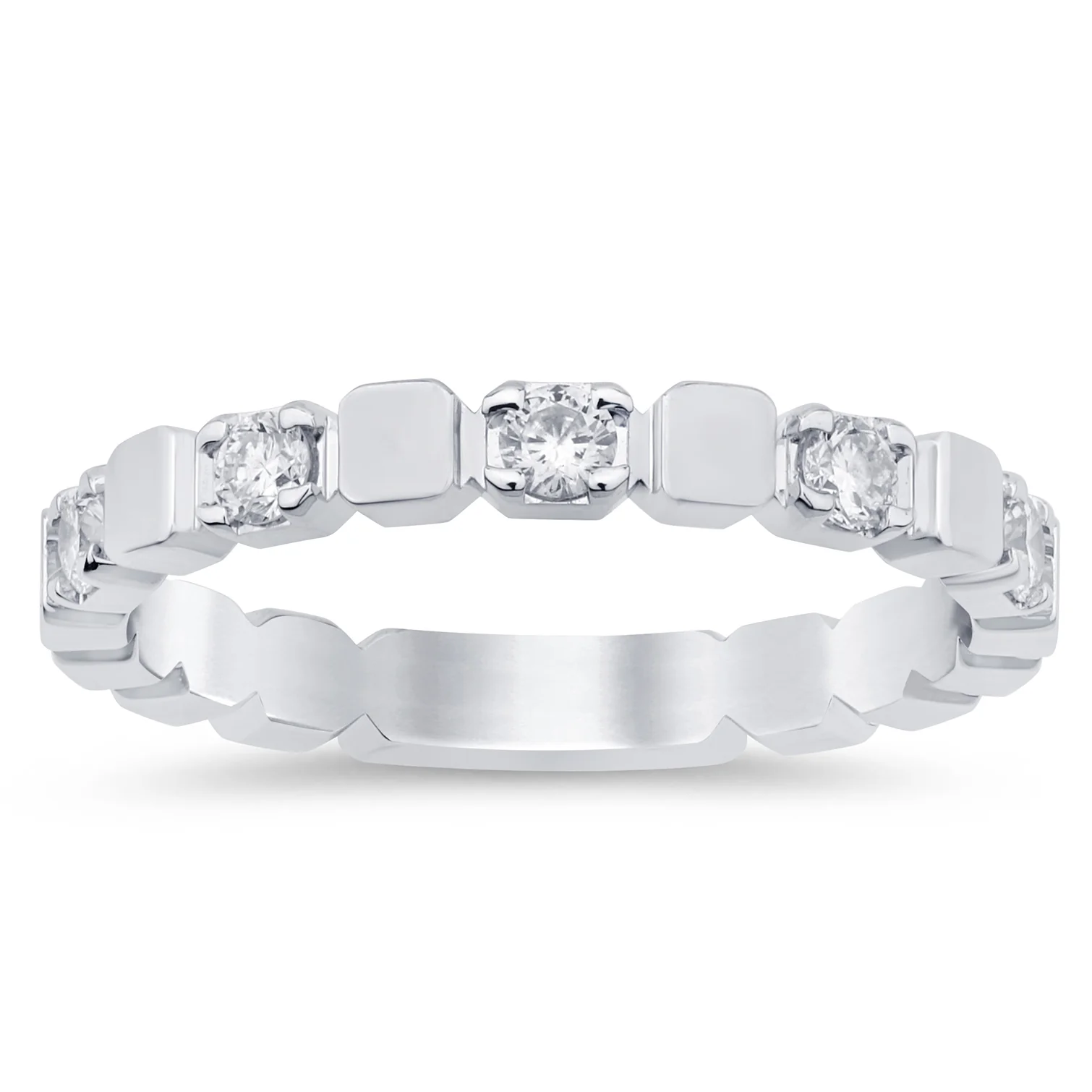<span style="color:purple">SPECIAL!</span>.25ct G SI 14K White Gold Diamond Band Ring Size 6.5