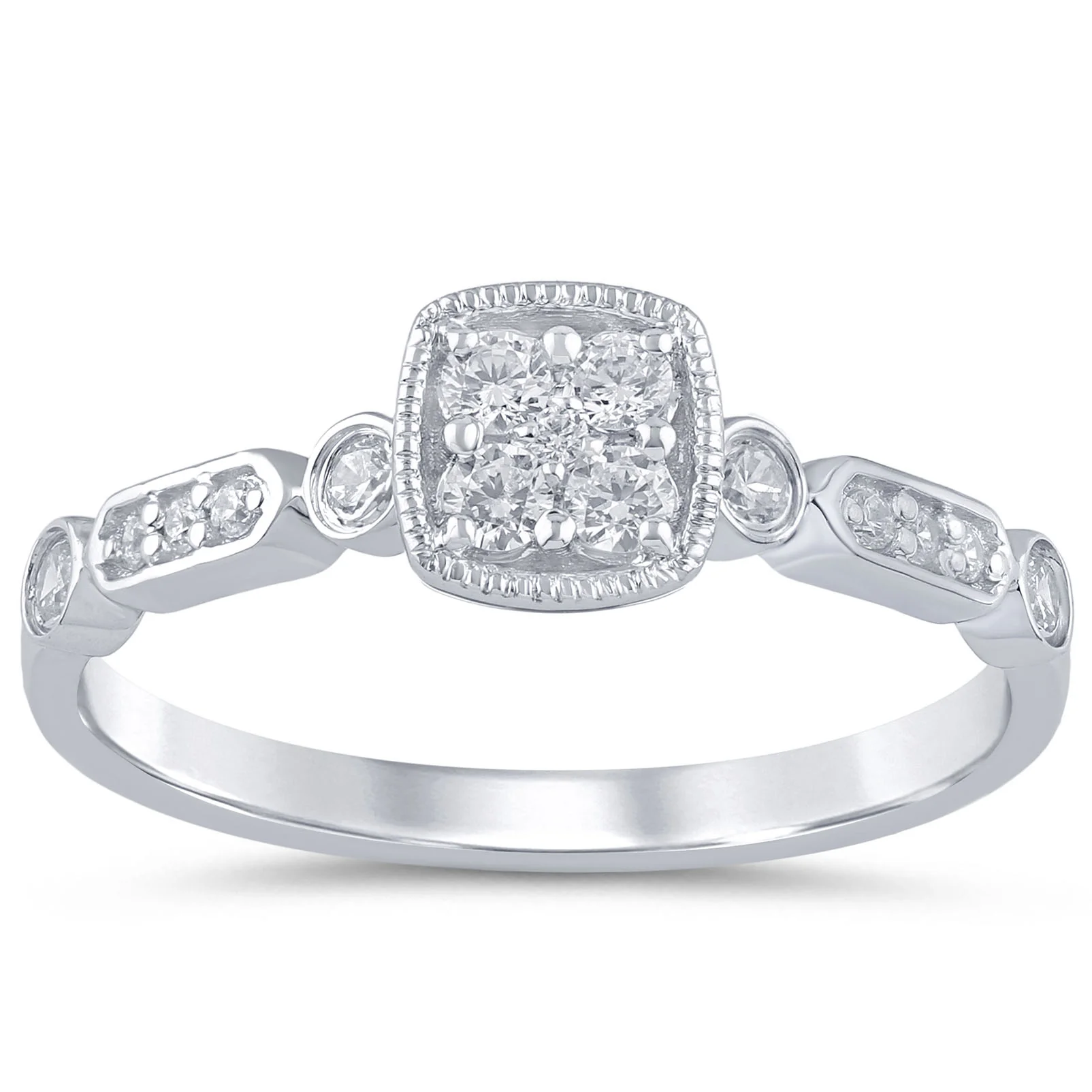 <span style="color:purple">SPECIAL!</span>.26ct G SI 14K White Gold Diamond Engagement Ring Size 6.5