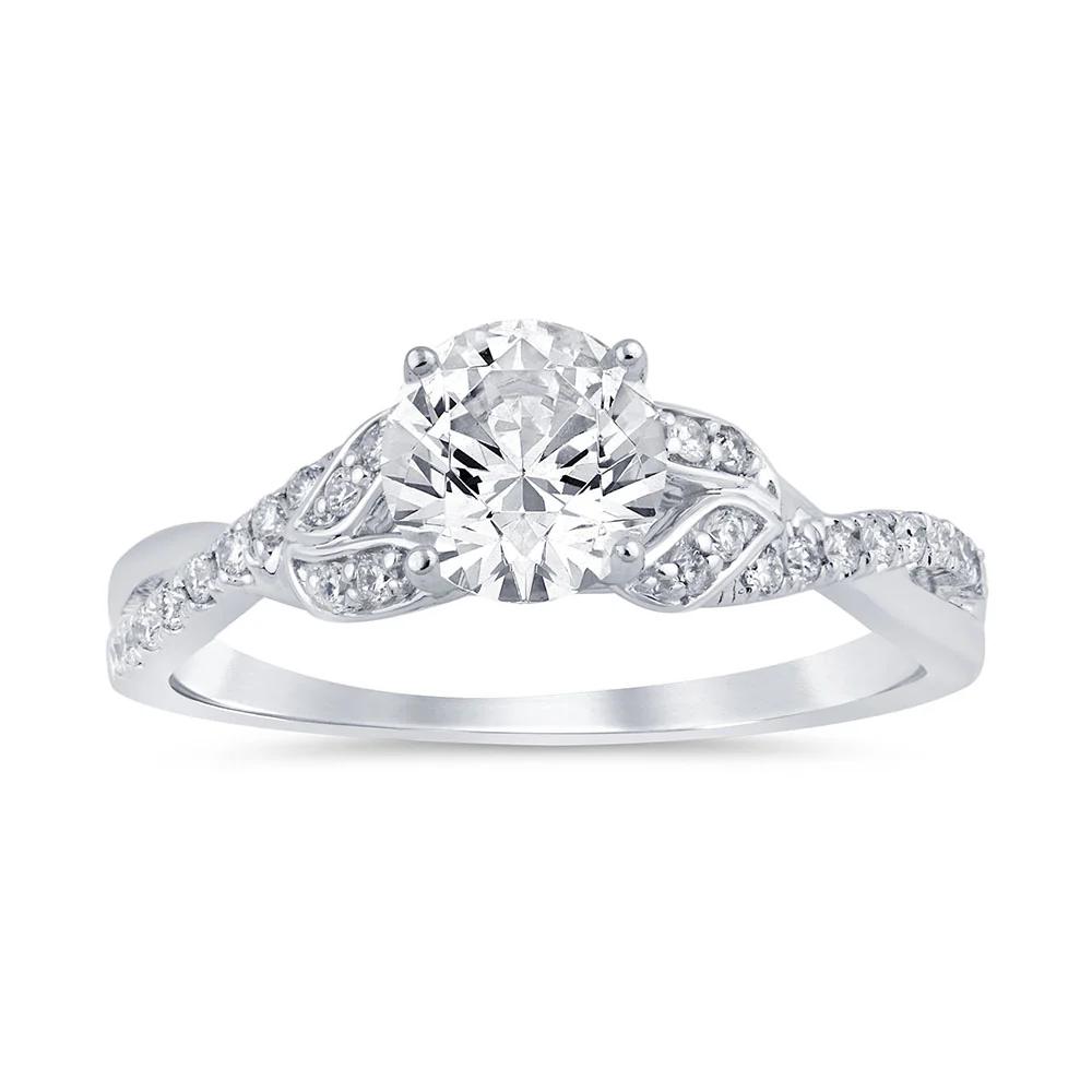 <span style="color:purple">SPECIAL!</span>.60ct G SI 14K White Gold Round Diamond Engagement Ring  Size 6.5