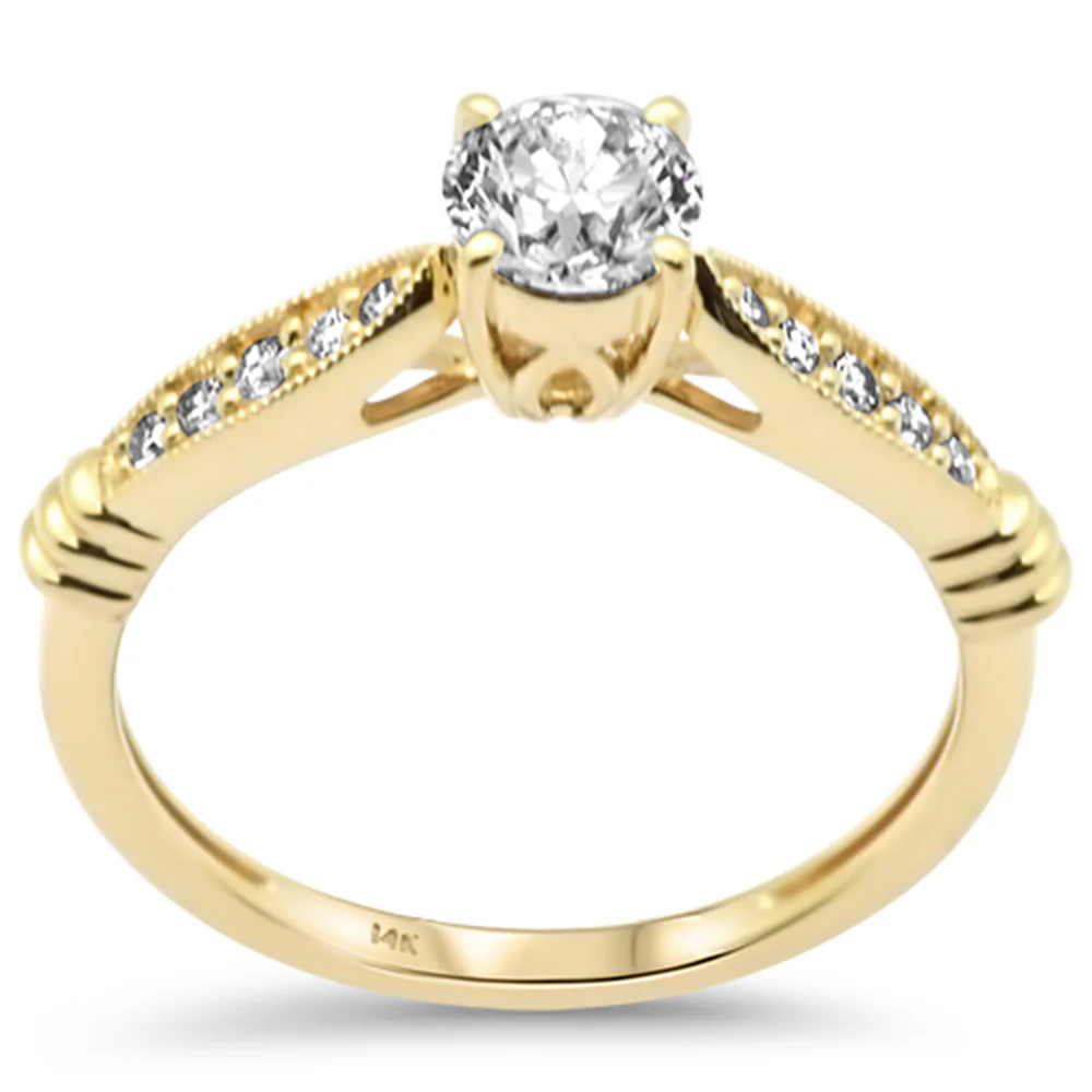 <span style="color:purple">SPECIAL!</span>.66ct G SI 14K Yellow Gold Round Diamond Engagement Ring  Size 6.5