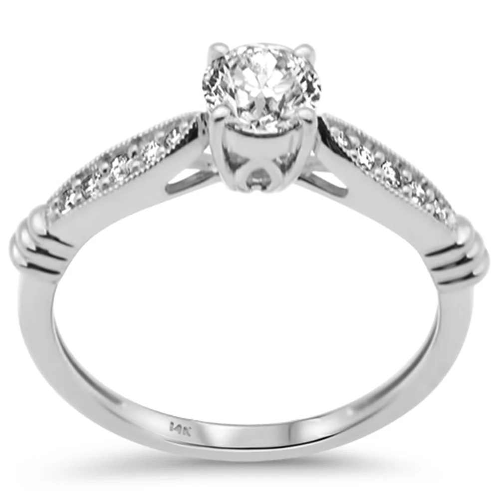 <span style="color:purple">SPECIAL!</span>.66ct G SI 14K White Gold Round Diamond Engagement Ring  Size 6.5