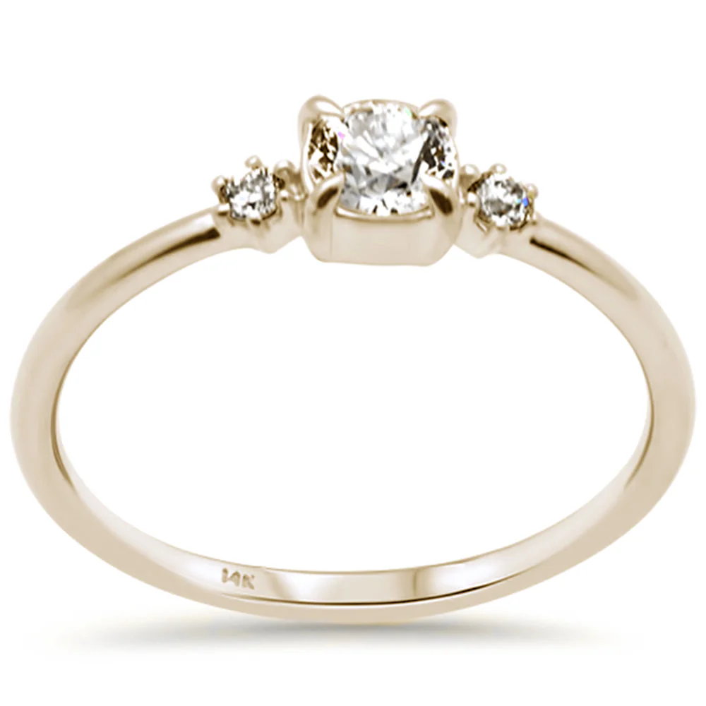 <span style="color:purple">SPECIAL!</span>.33ct G SI 14K Yellow Gold Round Diamond Thin Engagement Ring  Size 6.5