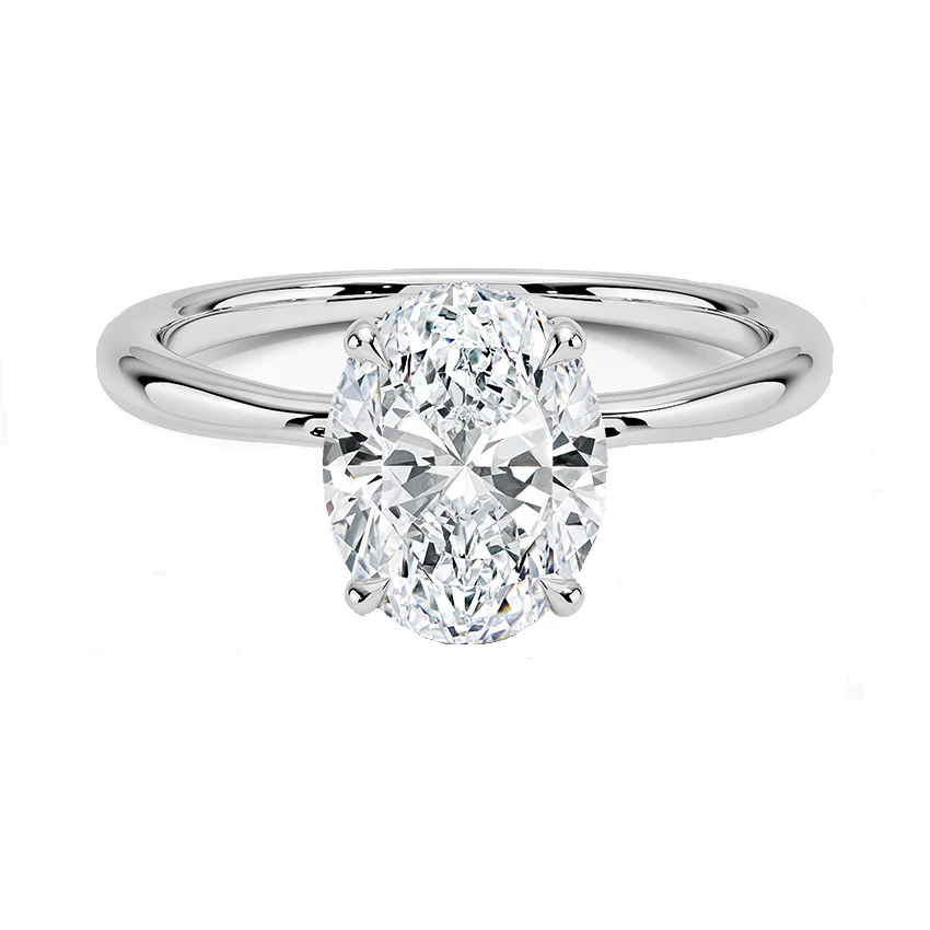 <span style="color:purple">SPECIAL!</span>.91ct G SI 14K White Gold Oval Cut Diamond Solitaire Ladies Ring