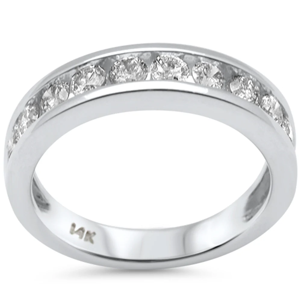 <span>DIAMOND CLOSEOUT! </span>1.00ct G SI 14K White Gold Diamond Channel Set Ring Band Size 7