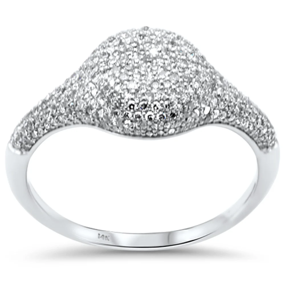 <span style="color:purple">SPECIAL!</span> .60ct G SI 14K White Gold Diamond Dome Ring  Size 6.5