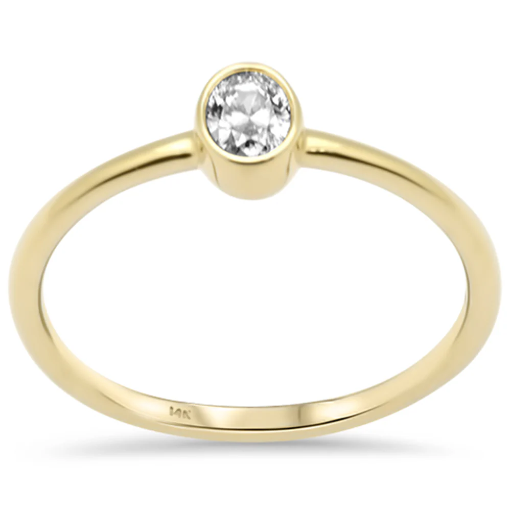 <span style="color:purple">SPECIAL!</span> .22ct G SI 14K Yellow Gold Diamond Bezel Set Solitaire Ring Size 6.5