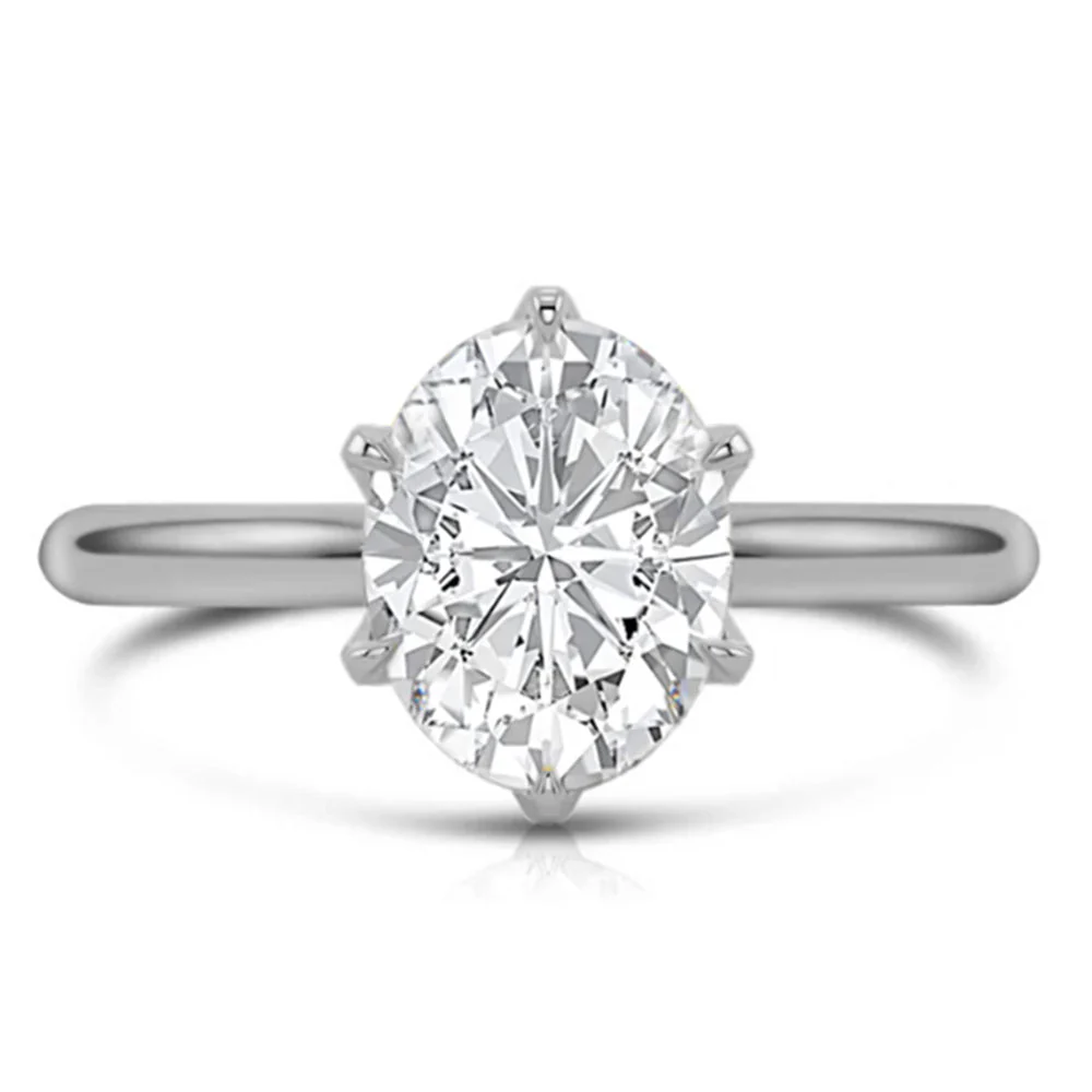 <span style="color:purple">SPECIAL!</span>.80ct F SI 14K White Gold Oval Cut Diamond Solitaire Ladies Ring