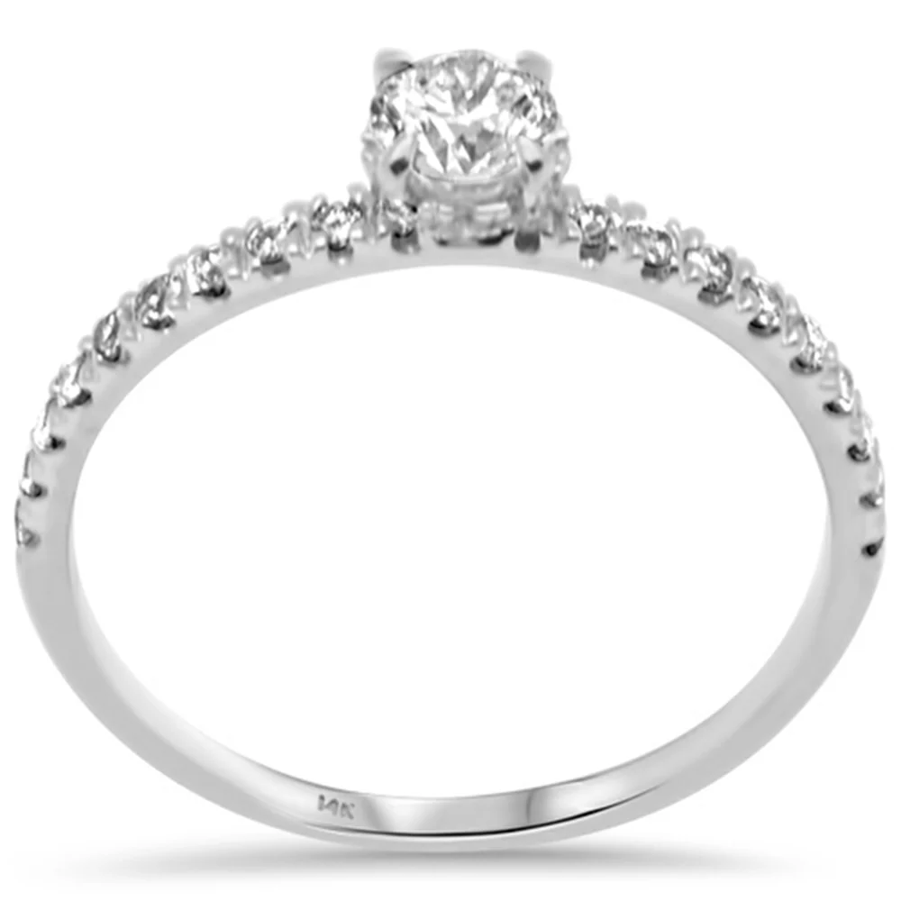 <span style="color:purple">SPECIAL!</span>.54ct G SI 14K White Gold Round Diamond Engagement Ring Size 6.5