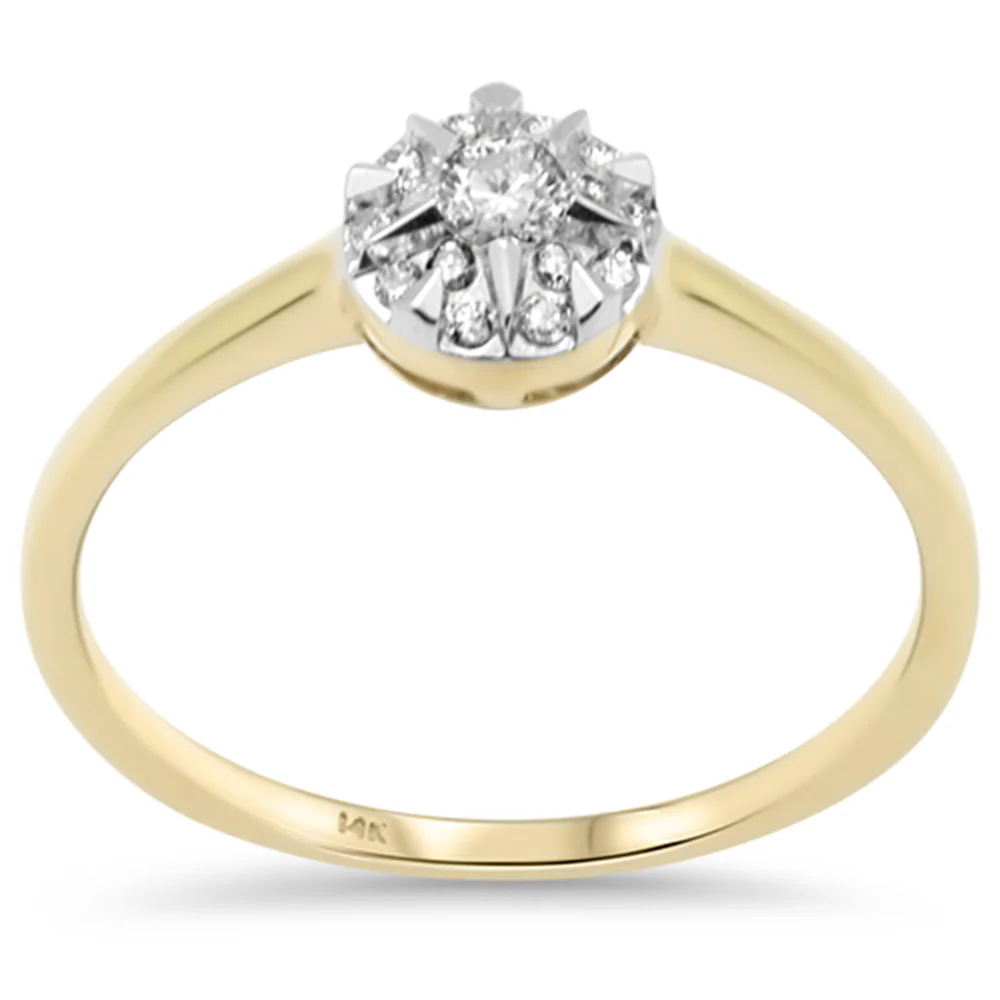 <span style="color:purple">SPECIAL!</span> .18ct G SI 14K Yellow Gold Diamond Round Shape Ring Size 6.5