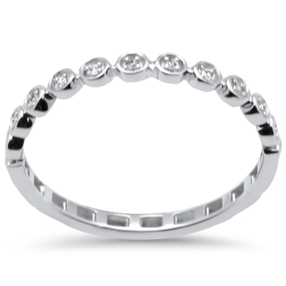 .16ct G SI 14K White Gold Diamond Thin Ladies Ring Size 6.5