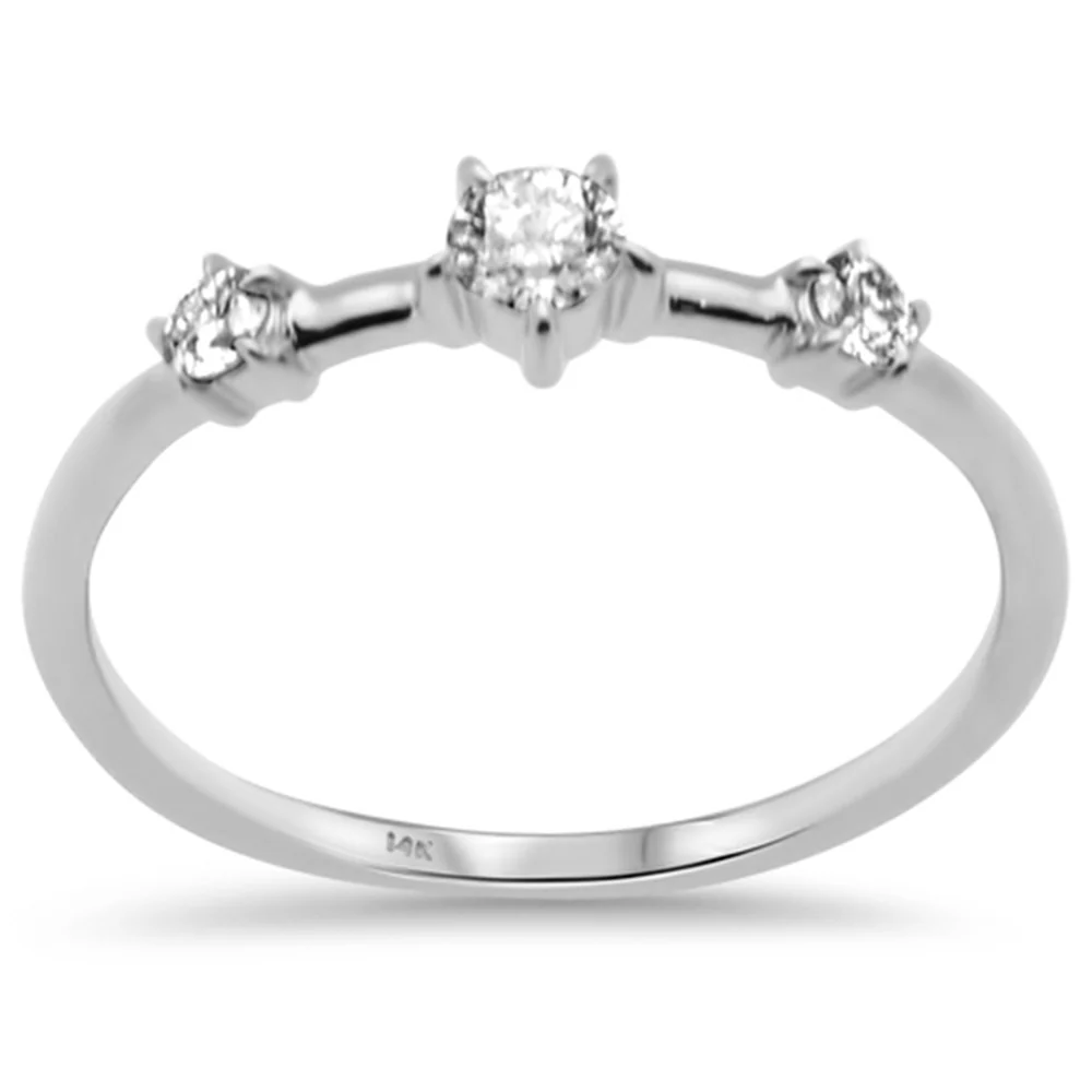 <span style="color:purple">SPECIAL!</span>.28ct G SI 14K White Gold Diamond 3-Stone Ring Size 6.5