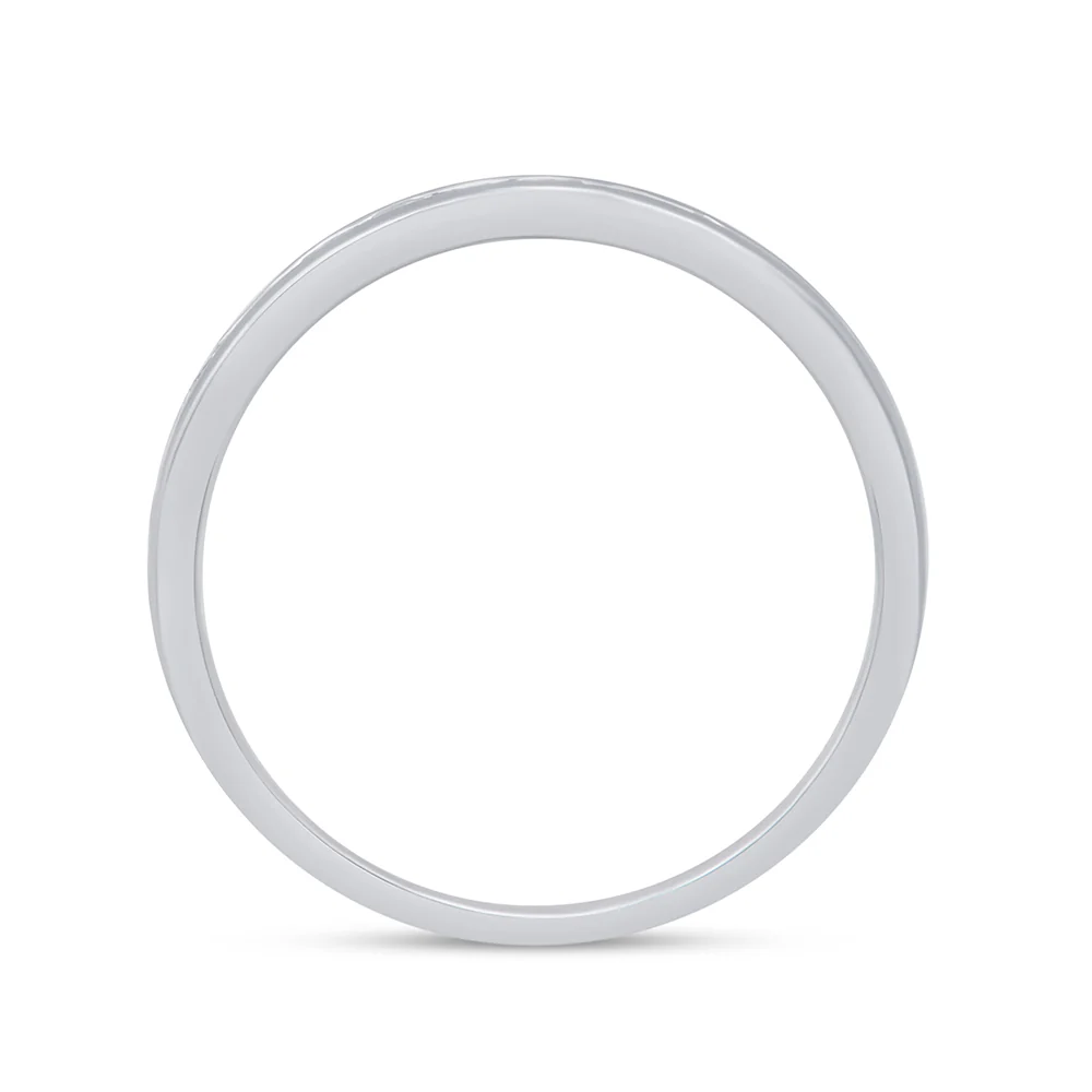 <span style="color:purple">SPECIAL!</span> .27ct G SI 14 White Gold Diamond Wedding Band Size 6.5 - Image 2