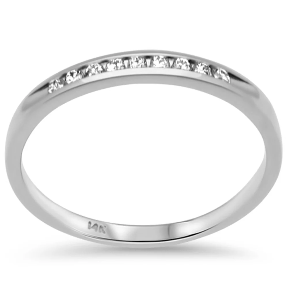 <span style="color:purple">SPECIAL!</span> .27ct G SI 14 White Gold Diamond Wedding Band Size 6.5 - Image 3