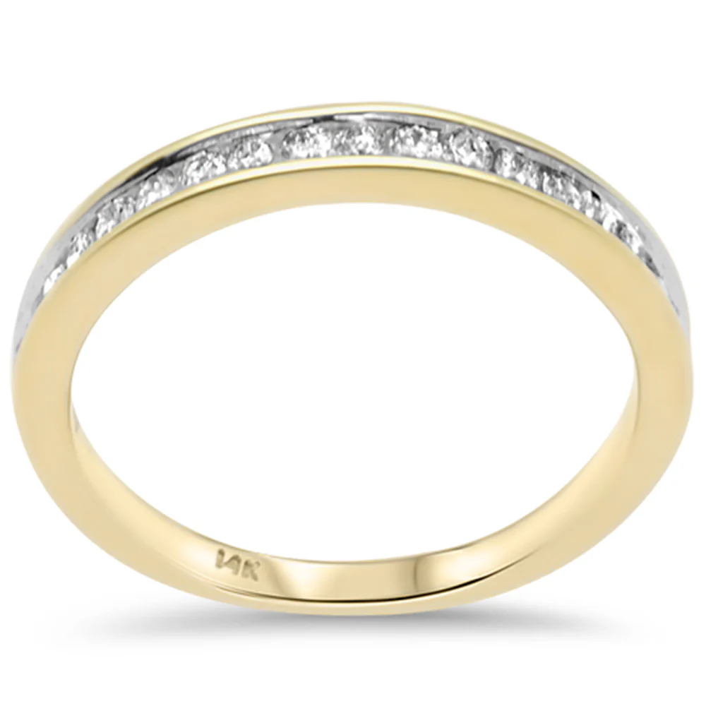 <span style="color:purple">SPECIAL!</span>.25ct G SI 14K Yellow Gold Diamond Wedding Band Size 6.5