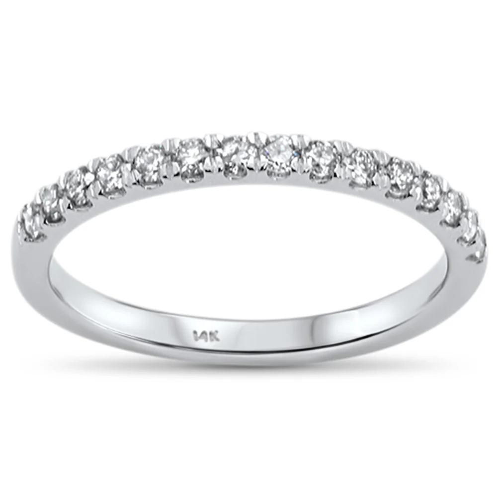 <span style="color:purple">SPECIAL!</span> .36ct 14KT White Gold Trendy Diamond Band Ring Size 6.5