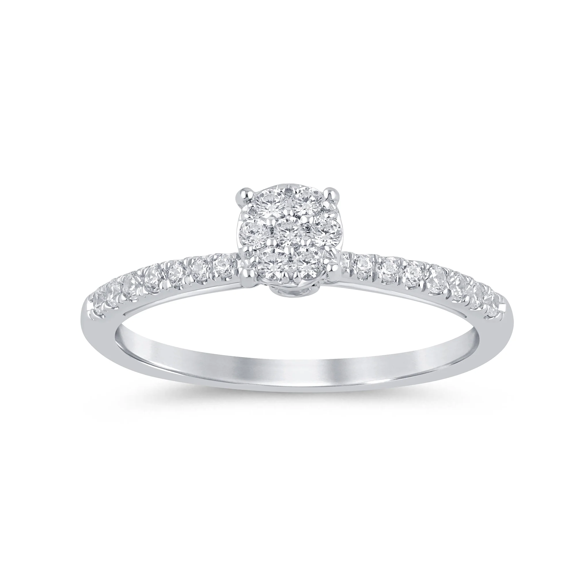 <span style="color:purple">SPECIAL!</span> .33ct G SI 14K White Gold Round Diamond Engagement Ring Size 6.5
