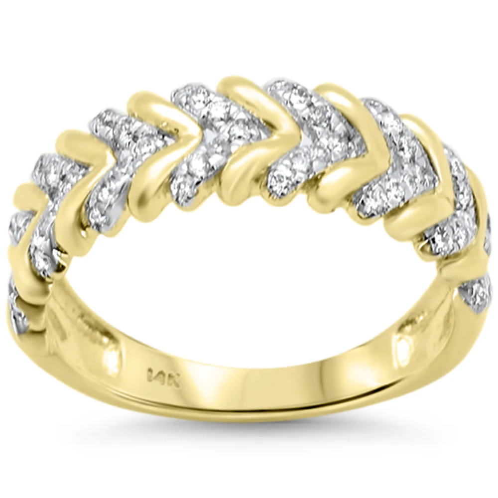 <span style="color:purple">SPECIAL!</span> .29ct G SI 14K Yellow Gold Ladies Unique Diamond Band Ring Size 6.5
