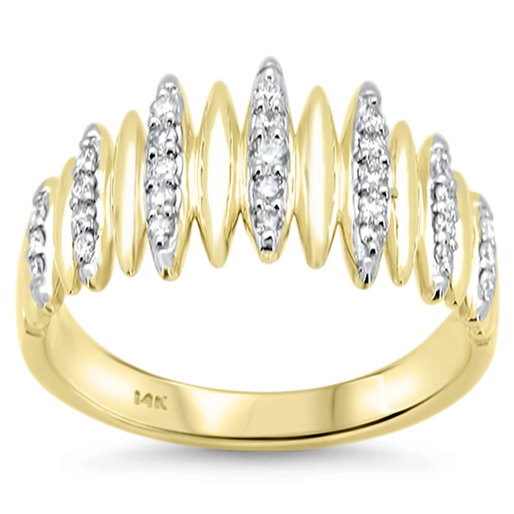 <span style="color:purple">SPECIAL!</span> .24ct G SI 14K Yellow Gold Diamond Dome Ring Size 6.5