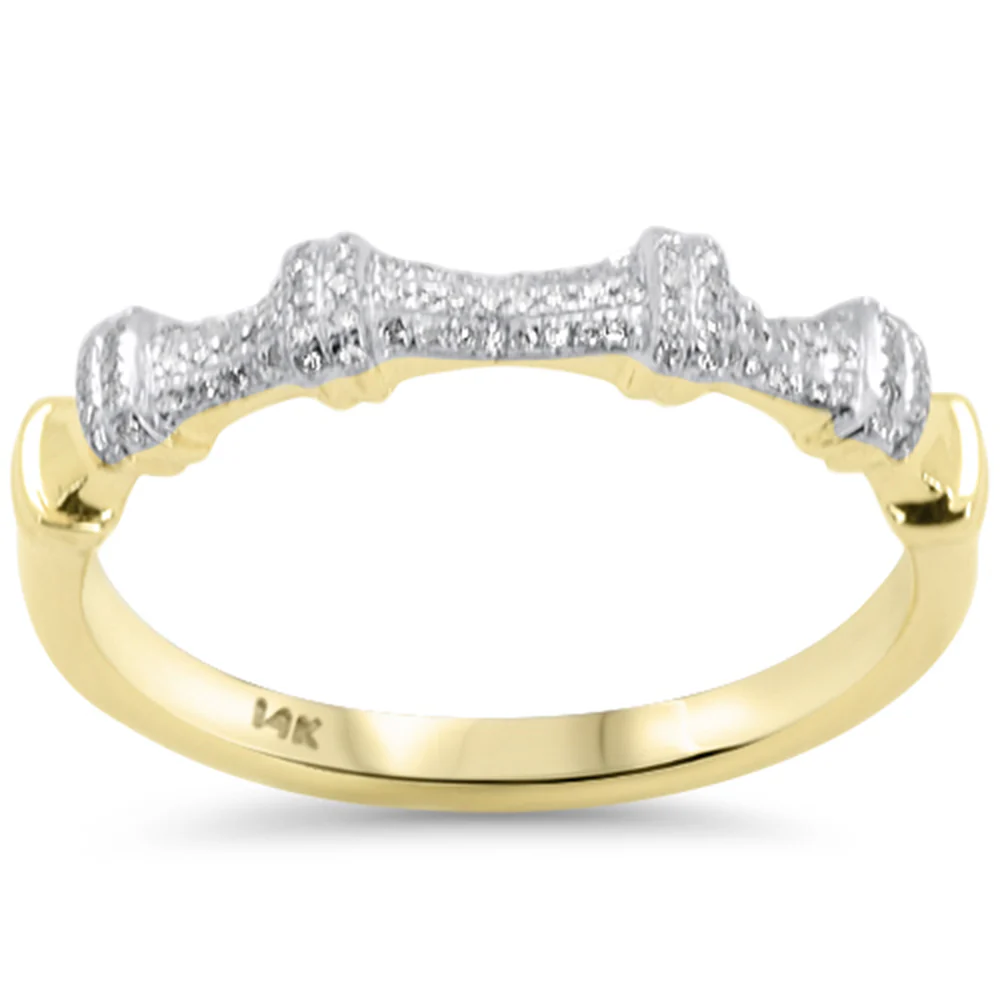 <span style="color:purple">SPECIAL!</span> .11ct G SI 14K Yellow Gold Diamond Ladies Band Ring Size 6.5