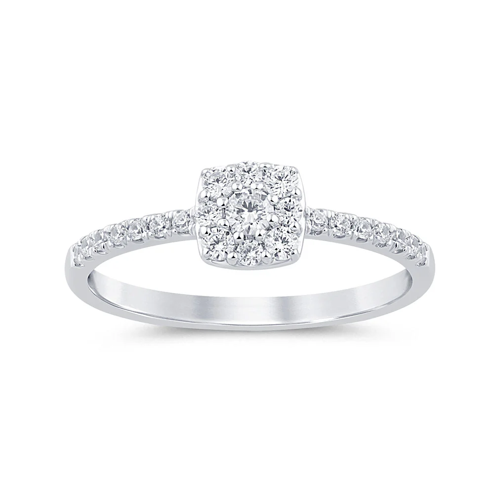 <span style="color:purple">SPECIAL!</span> .27ct G SI 14K White Gold Round Diamond Solitaire Style Ring Size 6.5