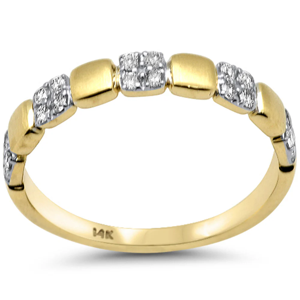 <span style="color:purple">SPECIAL!</span> .22ct G SI 14K Yellow Gold Round Diamond Band Ring Size 6.5
