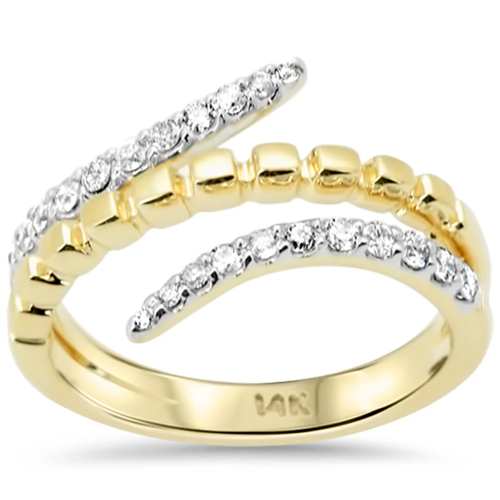 <span style="color:purple">SPECIAL!</span> .34ct G SI 14K Yellow Gold Diamond Wrap Around Ring Size 6.5