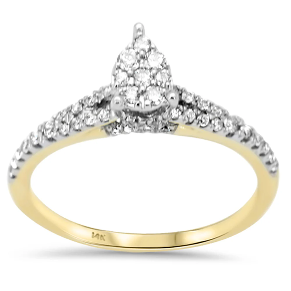 <span style="color:purple">SPECIAL!</span> .38ct G SI 14K Yellow Gold Pear Shape Diamond Engagement Ring Size 6.5