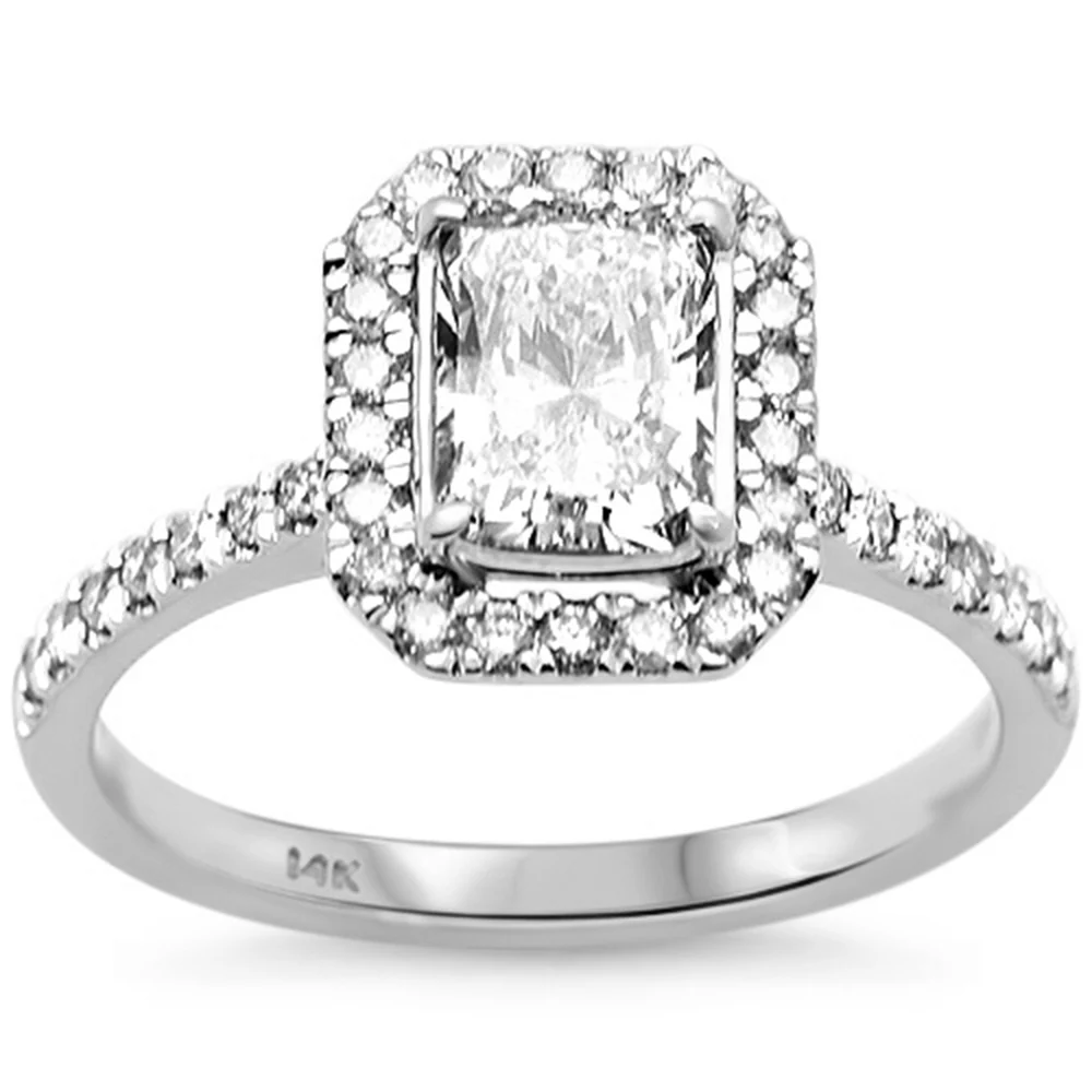 <span style="color:purple">SPECIAL!</span> 1.44ct G SI 14K White Gold Radiant Diamond Engagement Ring
