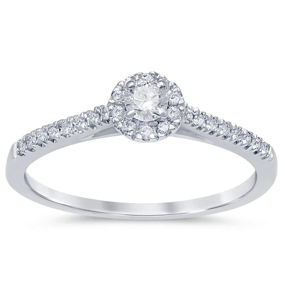 <span style="color:purple">SPECIAL!</span> .49ct G SI 14K White Gold Diamond Engagement Ring Size 6.5