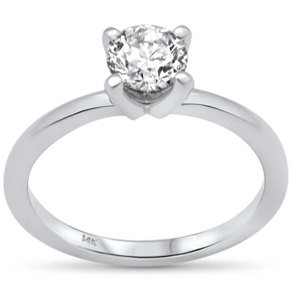 <span style="color:purple">SPECIAL!</span> .61ct G SI 14K White Gold Round Diamond Solitaire Ring Size 6.25