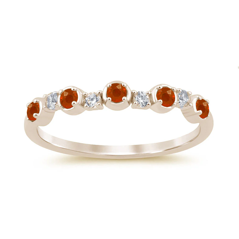 .30ct G SI 14K Yellow Gold Diamond & Ruby Gemstone Ring Band  Size 6.5