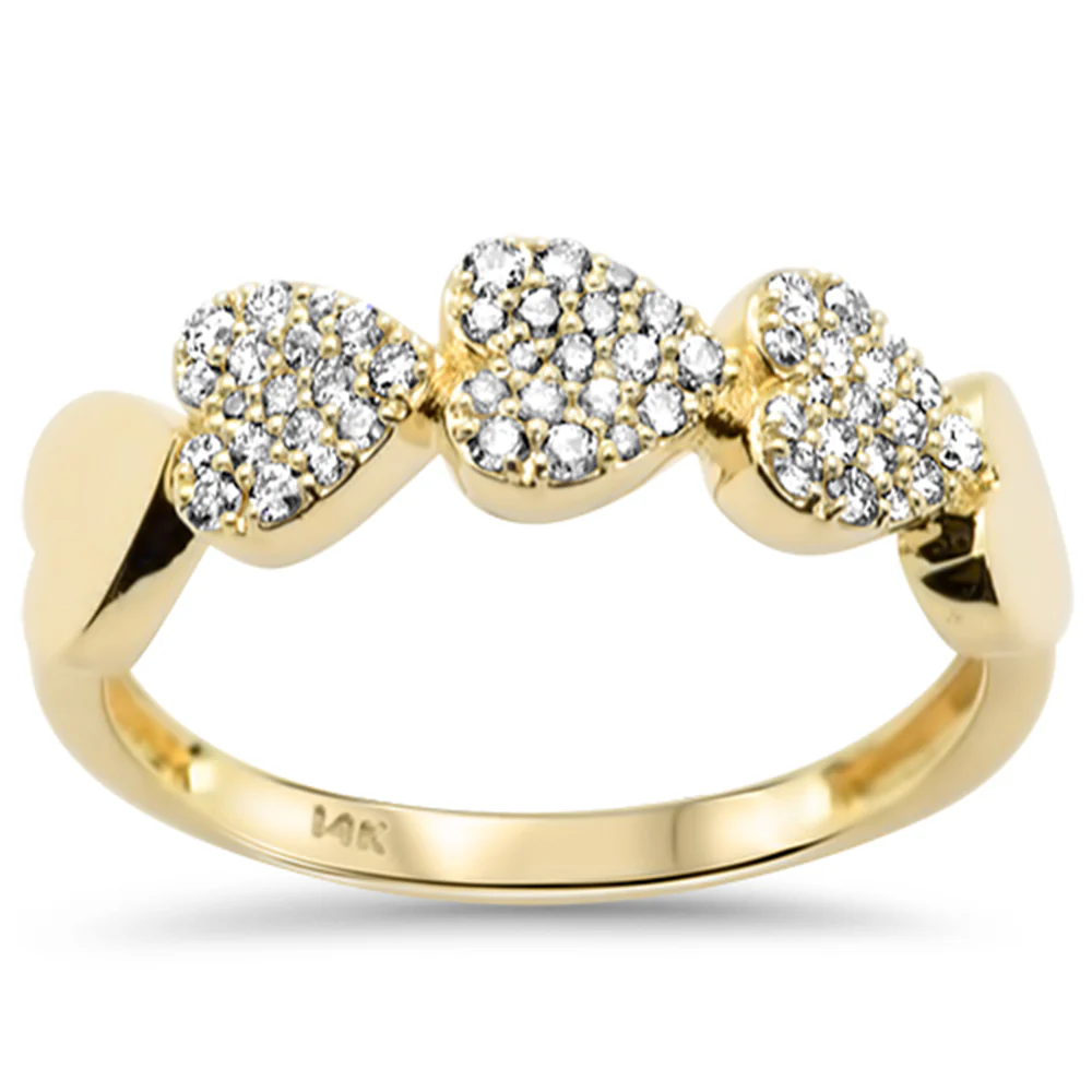 <span style="color:purple">SPECIAL!</span> .28ct G SI 14K Yellow Gold Diamond Heart Shape Ring Band Size 6.5