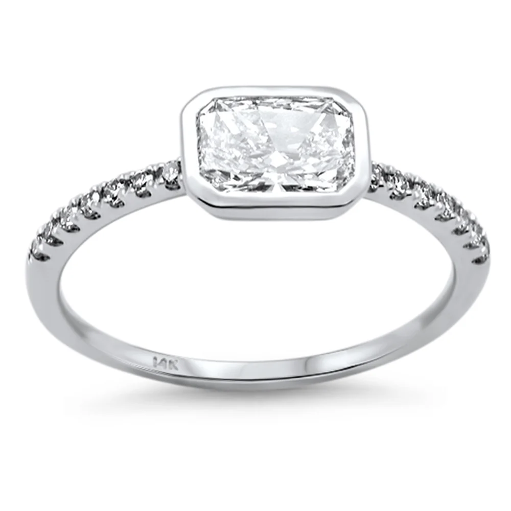 <span style="color:purple">SPECIAL!</span> 1.01ct White Gold Radiant Cut Diamond Engagement Ring