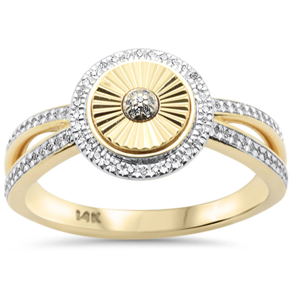 <span style="color:purple">SPECIAL!</span>.10ct G SI 14K Yellow Gold Round Diamond Band Ring Size 6.5