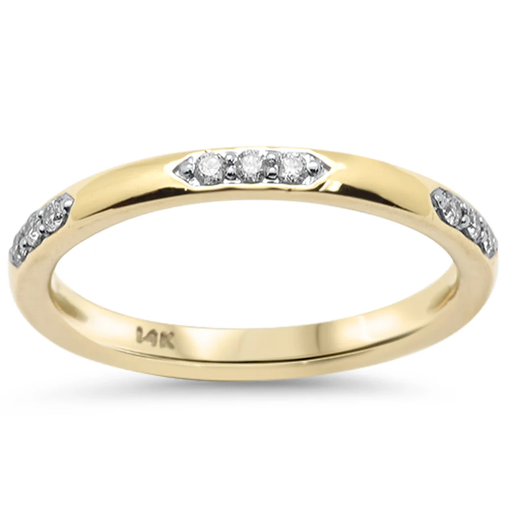 <span style="color:purple">SPECIAL!</span> .12ct G SI 14K Yellow Gold Round Diamond Band Ring Size 6.5